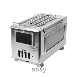 Grand poêle à bois portable pour grande tente en acier inoxydable pour camping et chasse