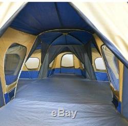 Grande Tente De Camping 14 Personnes Avec 4 Chambres Sortie Séparée Extérieure Poisson Bleu