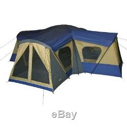 Grande Tente De Camping 14 Personnes Avec 4 Chambres Sortie Séparée Extérieure Poisson Bleu