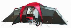 Grande Tente De Camping En Plein Air, 10 Personnes 3 Pièces Cabine Porche De L'écran Imperméable Rouge