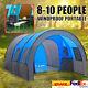 Grande Tente En Plein Air Tunnel Double Couche Camping 8-10 Personnes Famille Party Tente