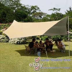 Grande bâche de camping imperméable 5 x 5 m, abri hexagonal, auvent ?? soleil et pluie, Grou