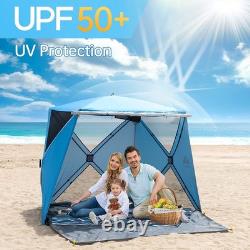Grande tente automatique pop-up instantanée pour 4 personnes, abri de camping familial pour l’extérieur et la randonnée
