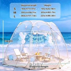 Grande tente bulle à déploiement instantané, abri extérieur transparent en forme de dôme avec panneaux en PVC