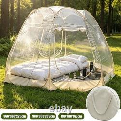Grande tente bulle à déploiement instantané, abri extérieur transparent en forme de dôme avec panneaux en PVC