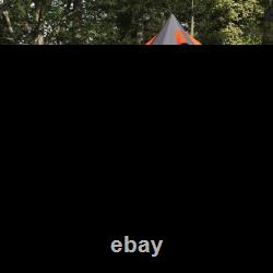 Grande tente de camping Tipi imperméable pour 6 personnes, abri en cône pyramidal extérieur gris