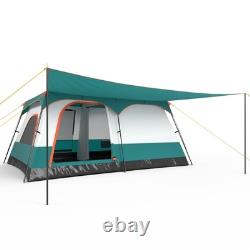 Grande tente de camping à double couche pour 10 personnes - verte