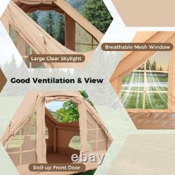 Grande tente de camping avec sac de transport et cordes ?? vent - blanche