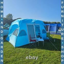 Grande tente de camping familiale pour 4 à 8 personnes, abri extérieur à 2 chambres, tente facile à monter