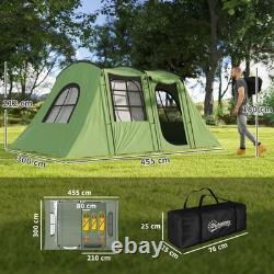 Grande tente de camping familiale tunnel 4 personnes avec porche et chambre intérieure 3000mm