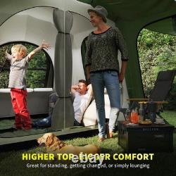 Grande tente de camping familiale tunnel 4 personnes avec porche et chambre intérieure 3000mm
