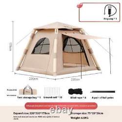 Grande tente de camping gonflable pour 4-5 personnes, abri en dôme pour familles en randonnée.