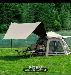 Grande tente de camping pour famille nombreuse avec système hydraulique, facile à monter, 280 cm x 280 cm