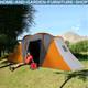 Grande Tente De Camping Tunnel Avec 2 Chambres Et Espace De Vie, étanchéité 2000mm, Pour 4-6 Personnes