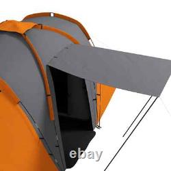 Grande tente de camping tunnel avec 2 chambres et espace de vie, étanchéité 2000mm, pour 4-6 personnes