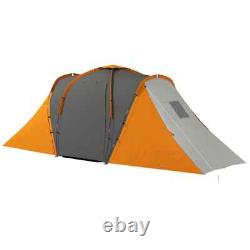 Grande tente de camping tunnel avec 2 chambres et espace de vie, étanchéité 2000mm, pour 4-6 personnes