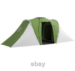 Grande tente de camping tunnel avec 2 chambres et espace de vie portable, étanche pour 4-6 personnes