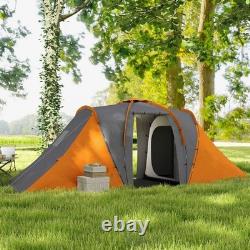 Grande tente de camping tunnel avec 2 chambres et un espace de vie, imperméabilité de 2000 mm