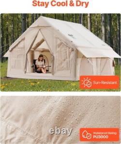 Grande tente gonflable facile à installer pour 4-6 personnes pour le camping/glamping avec pompe