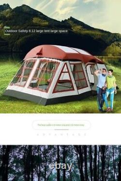 Grande tente pour 6 personnes, capacité jusqu'à 12 personnes, camping en famille, cabane, imperméable.