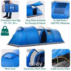Grande tente tunnel 6 personnes 2 chambres famille camping imperméable avec tapis de sol cousu