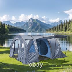 Grande tente tunnel, immense tente familiale pour camping en plein air et fêtes.