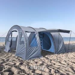Grande tente tunnel, immense tente familiale pour camping en plein air et fêtes.