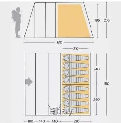 Hi Gear Vanguard 8 Nightfall tente pour 8 personnes - 2 chambres - grand espace de vie