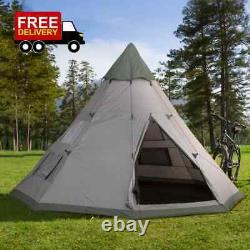 Imperméable Teepee Camping Tent 6 Person Indian Festival Tipi Wigwam Pyramid Hike