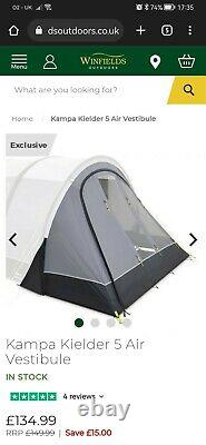 Kampa Kielder 5 Tente D'air Plus Des Charges D'extras! Nouveau Matériel De Camping