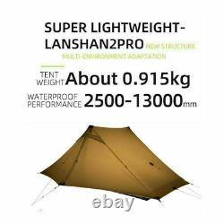 Lanshan 2 Pro Backpacking Camping Tente Randonnée Ultralégère Tente 2 Personne 3 Saison