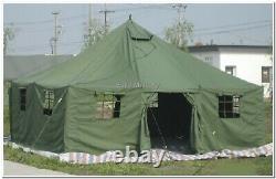 Large 11 Hommes Base Militaire Camp Militaire Tent 5x5m 100% Polycanvas Usine Nouveau
