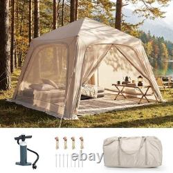 NAIZEA Tente Gonflable Tente à Gonfler Imperméable Air Glamping pour 4 à 6 Personnes avec Pompe