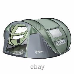 Nouveau 4/5 Person Lightweight Pop-up Camping Tent Grey Waterproof Famille Outdoor Uk