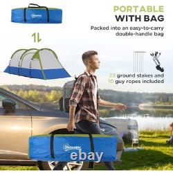 Nouveau style Outsunny tente de camping 2-3 personnes avec chambre, salon / porche vert