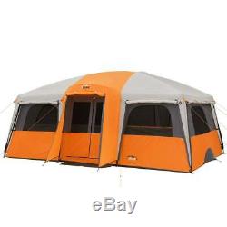 Noyau 12 Personne Camping Double Les Portes D'entrée Et Une Grande Fenêtre De Cabine Tente Orange
