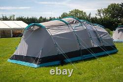 OLPRO Stafford 6.0 Tente Tunnel Grise 6 Personnes, Imperméable, Écran en Maille, 2 Portes