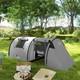 Outsunny Tente De Camping 3-4 Personnes, Grande Tente Tunnel Familiale Avec Chambre Et Salon