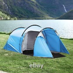 Outsunny Tente de Camping 3 Personnes à Deux Chambres avec Housse de Pluie Résistante aux Intempéries pour Aventure