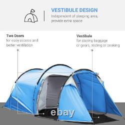Outsunny Tente de Camping 3 Personnes à Deux Chambres avec Housse de Pluie Résistante aux Intempéries pour Aventure