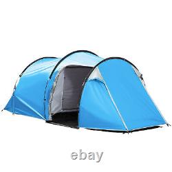Outsunny Tente de Camping 3 Personnes à Deux Chambres avec Housse de Pluie Résistante aux Intempéries pour Aventure
