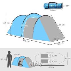 Outsunny Tente de Camping 3 Personnes à Deux Chambres avec Housse de Pluie Résistante aux Intempéries pour Aventure