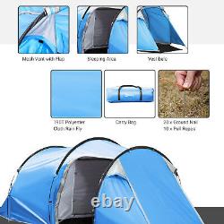 Outsunny Tente de Camping 3 Personnes à Deux Chambres avec Housse de Pluie Résistante aux Intempéries pour Aventure
