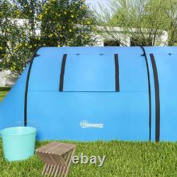 Outsunny Tente de Camping Familiale 2 Chambres pour 3-4 Personnes, Imperméable 3000mm, Bleu Ciel