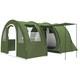 Outsunny Tente De Camping Familiale 5-6 Personnes Avec 2 Chambres Et Sac De Transport, Vert