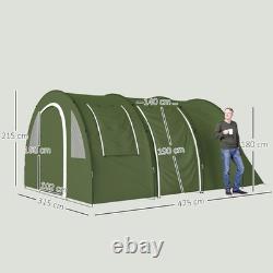 Outsunny Tente de Camping Familiale 5-6 Personnes avec 2 Chambres et Sac de Transport, Vert
