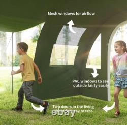 Outsunny Tente de Camping Familiale 5-6 Personnes avec 2 Chambres et Sac de Transport, Verte