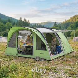 Outsunny Tente de camping familiale imperméable, tente tunnel pour 4 personnes, verte