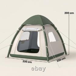 Outsunny tente de camping gonflable pour 3 personnes avec double-toit imperméable 3000 mm, reconditionnée
