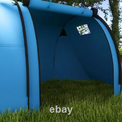Outsunny tente familiale de camping 2 pièces pour 3-4 personnes, imperméable 3000 mm bleu ciel